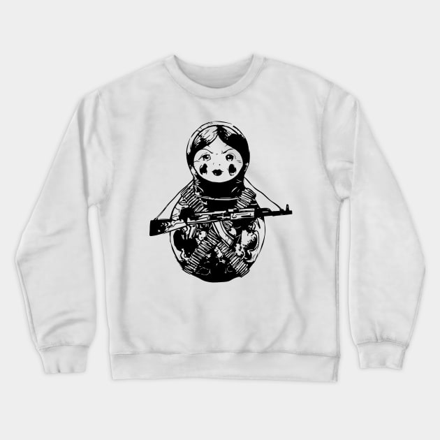 Armed Russian Doll Crewneck Sweatshirt by teeor